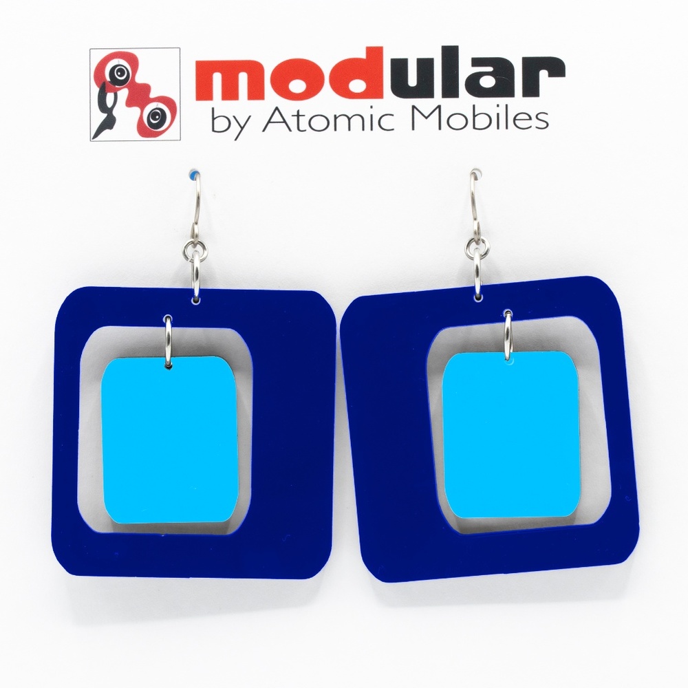 Navy Blue Coolsville Earrings - Modern Hip Dangle